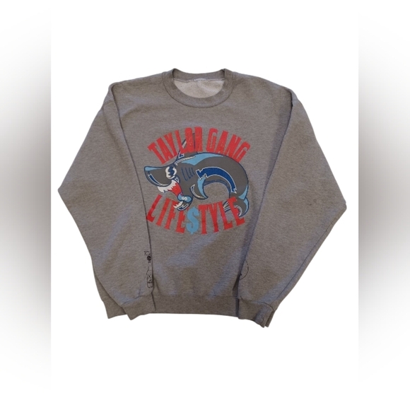 Taylor Gang Wiz Khalifa EUC Gray L/S Sweat Shirt Size Medium - Picture 3 of 4